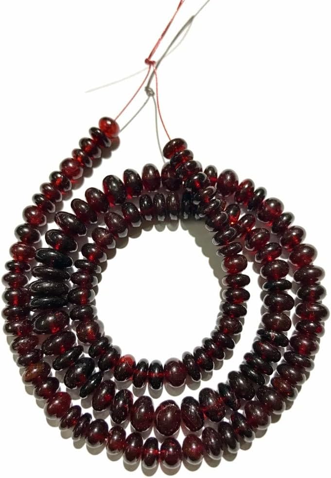 Natural Garnet rondelle Smooth Beads 5x8 19 inch Long String Jewelry Making Gemstone Beads for Necklace Bracelet