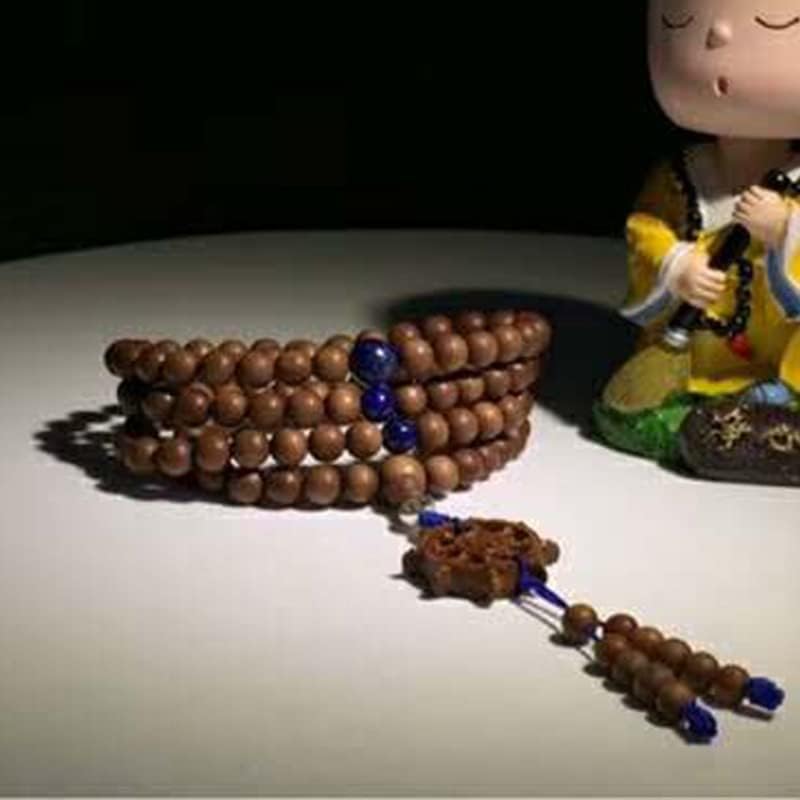Mascot Wooden Crafts Wood Carving Art Wood Decoration Artwork 老山檀香手串小弥勒佛108颗 文玩手串念珠男女檀木佛珠手链(DIY沉水6MM老山)
