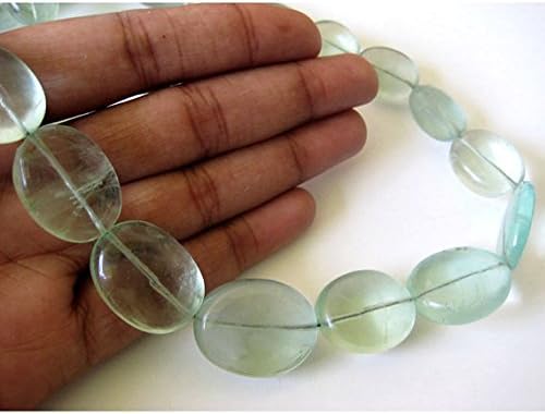 1 strand natural green flourite tumbles - fluorite - fine fluorite - 24mm to 16mm - 17 inch