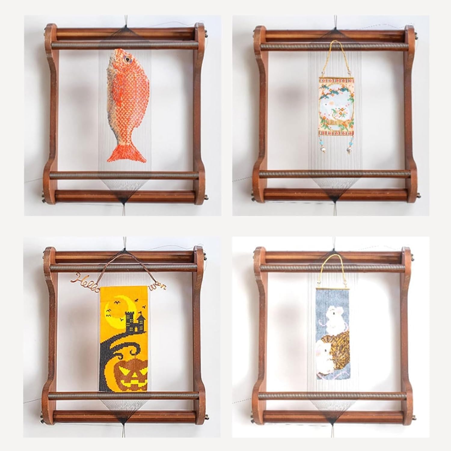 JOSBY Jewelry Making Bead Loom Tools, Wooden Bead Loom Set, Manual Bead Weaving Machine, Dual Size Options, Multi-Bead Compatibility, Easy to Use, for DIY Necklace, Bracelet, Belts