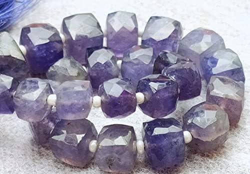 13 inch Strand of Natural gem Iolite, 6-9mm Box Faceted Beads for DIY Jewelry Making. | Beads_04911