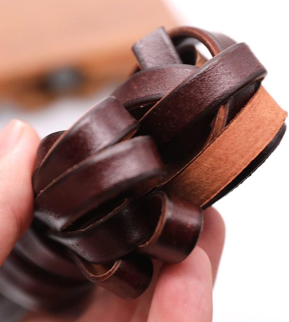 Braided Cord String Rope, 1.5mm Flat Leather Cord Natural Lacing Strip Braiding String Making Braided Bracelets(46m,10mm)