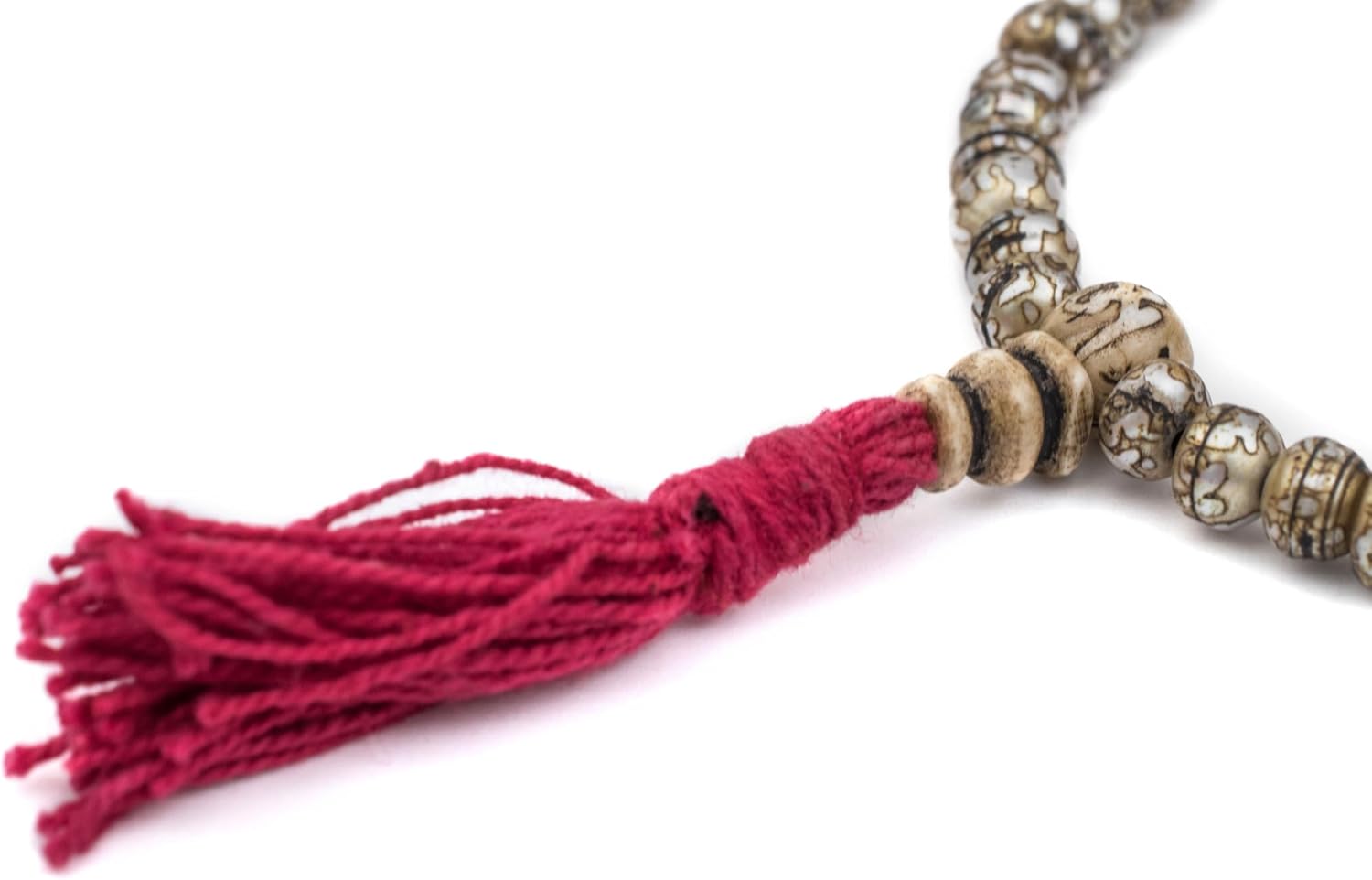 The Bead Chest Carved Mother-of-Pearl Prayer Beads (7mm)