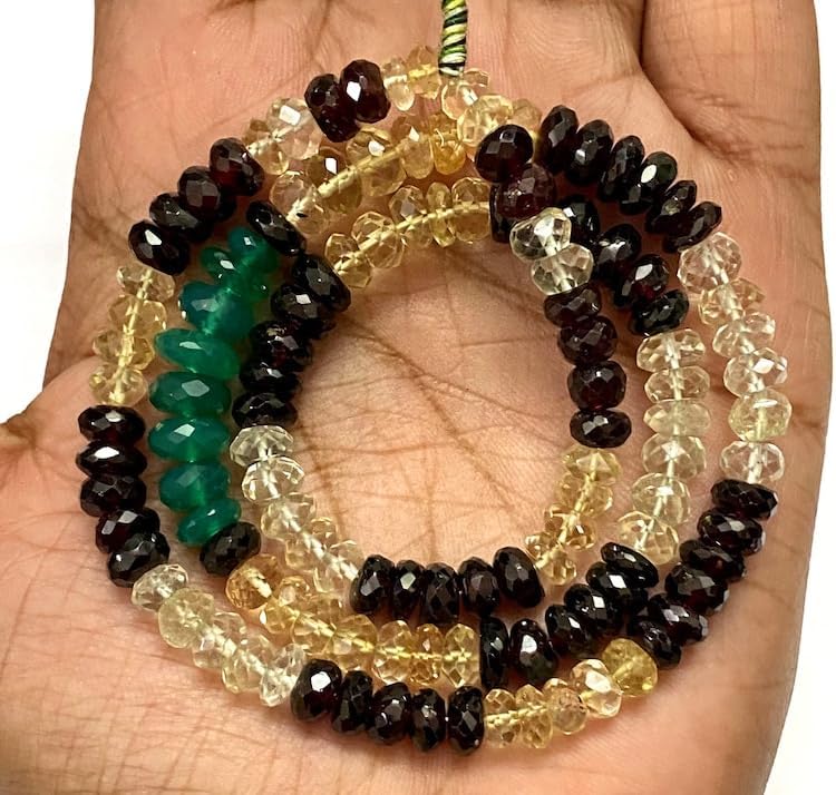 Natural MULTI gameston rondelle FACETED Beads 6x7mm 18 inch long string jewelry making gemstone beads for necklace bracelet