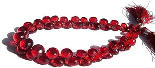 13 inch natural beads strand of 5-8mm faceted onion red quartz gemstone briolletes beads for DIY jewelry - necklace, bracelet, earring, ring.