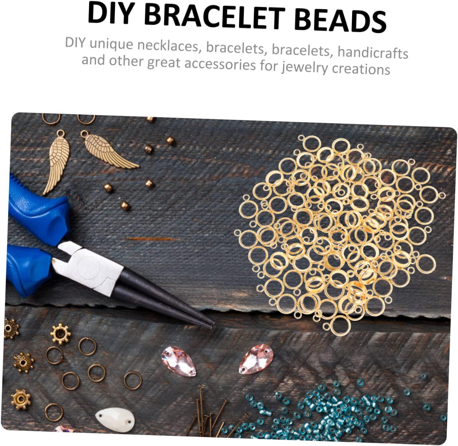 TEHAUX 500pcs Multi-Functional Bail Beads Stainless Steel Hangers for Necklace Bracelet