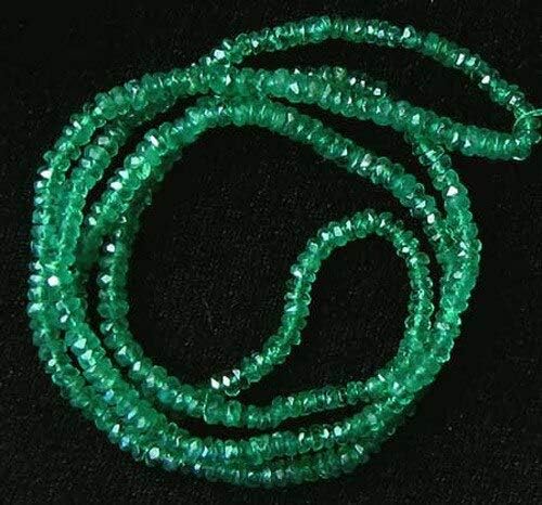 18.2 Carats Natural Emerald Roundel Bead Strand 109485 for Jewelry Making