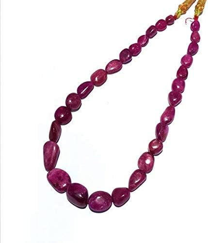 Ruby Beads Tumble Necklace,Tumble Beads, Glass Filled Ruby Size 7 to 22 mm - 14