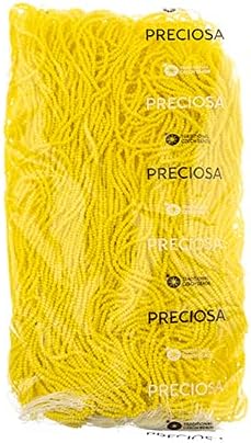 Czech Glass Seed Beads 10/0 (2.3mm Diameter) Terra Intensive Yellow Strung DIY Jewelry Making Beads - 500g Bulk Bag by Preciosa (Jablonex)
