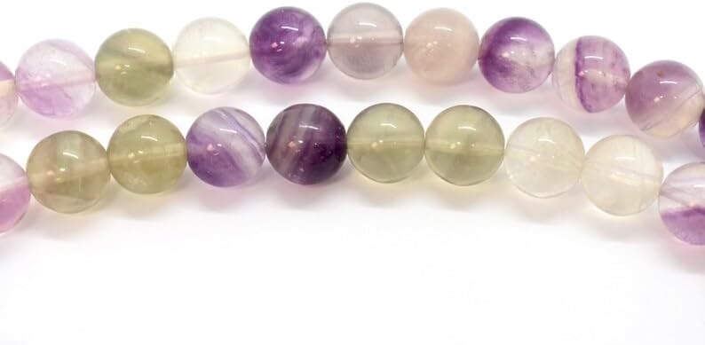 13 inch Strand of Natural gem Fluorite, 6 mm Round Smooth Beads for DIY Jewelry Making. | Beads_03594