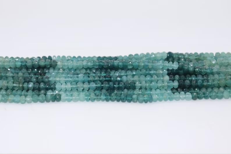 AAA+ Grandidierite 6 mm Faceted Rondelle Beads, Natural Grandidierite Semi Precious Gemstone Loose Rondelles for Jewellery Making