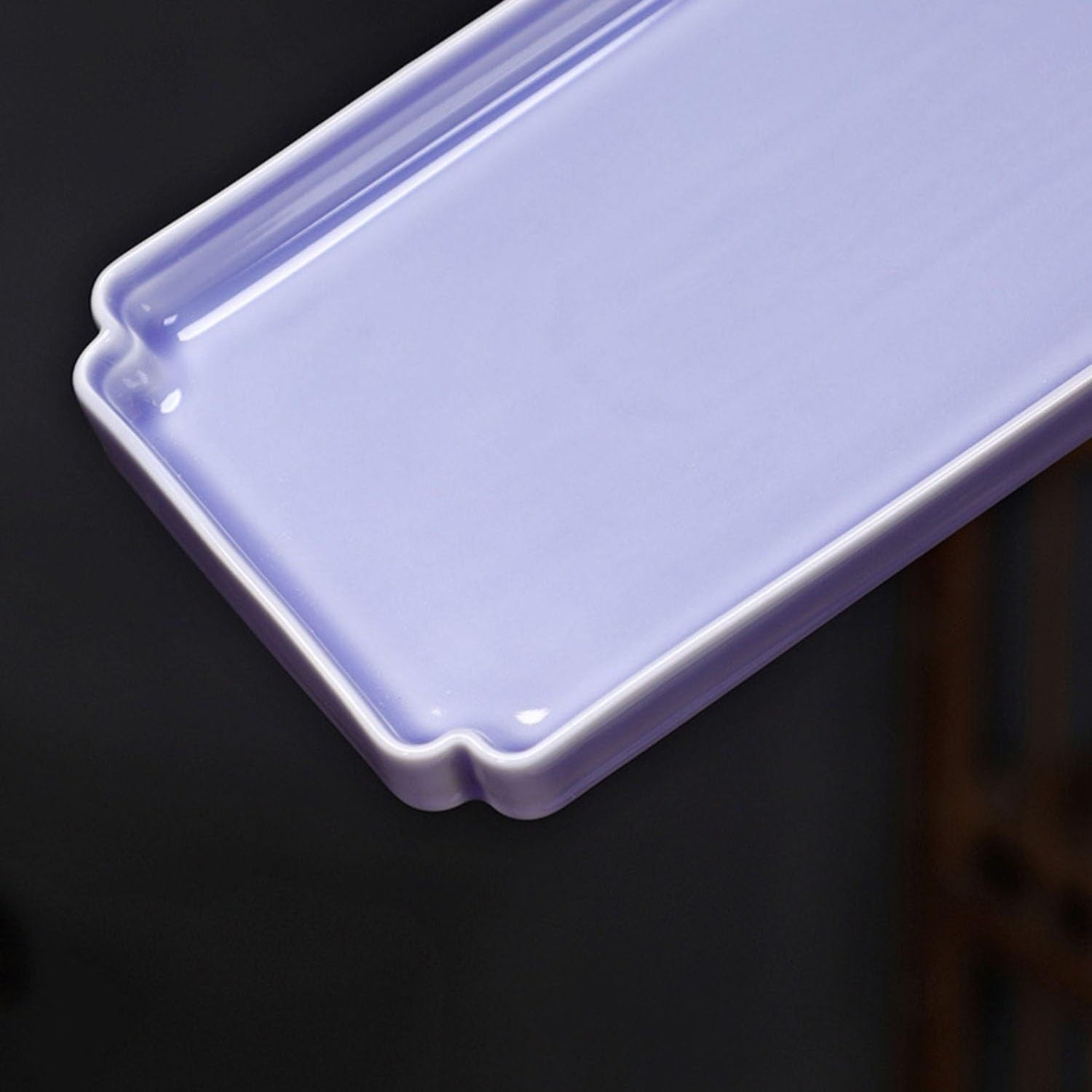 Tray Chinese Style Ceramic Tray Rectangular Afternoon Tea Snack Tray Cake Fruit Tray Snack Tray Serving Trays(A)