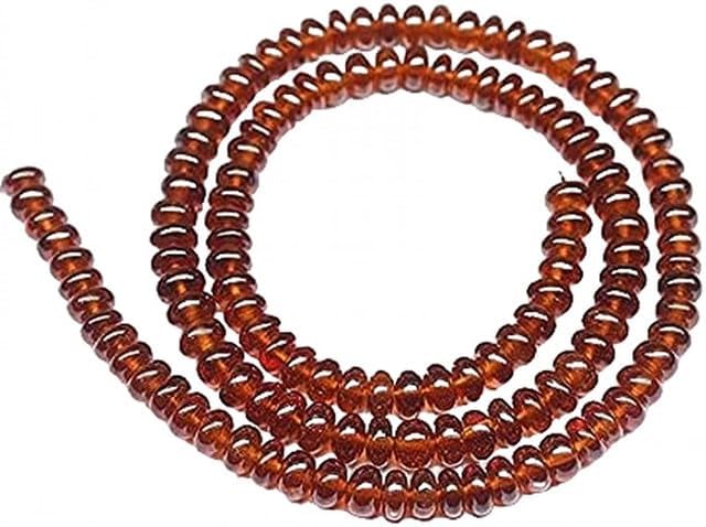 Natural Hessonite Garnet Smooth Rondelle Micro Craft Loose Beads 16