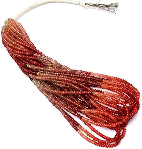 AAA+ Andesine Gemstone 3mm-4mm Faceted Rondelle Beads | Natural Rare Andesine Semi Precious Gemstone Loose Beads for Jewelry | 16inch Strand Pack of 2