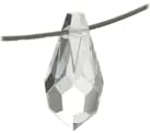 144 Pieces 5.5x11mm Preciosa Czech Crystal Drop Pendant Faceted Drop Clear Beads, Argent Flare