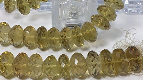 yellow quartz faceted graduating rondelle beads 15.5mm-17.2mm 16 in. strand