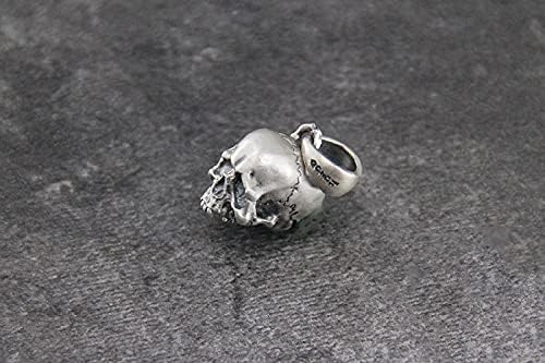 S925 Sterling Silver Half Tooth Skeleton EDC Bead DIY Paracord Keychain Bead Bracelet Accessories Bead,Necklace Pendant Bead,Lanyard Bead,Brass Charms