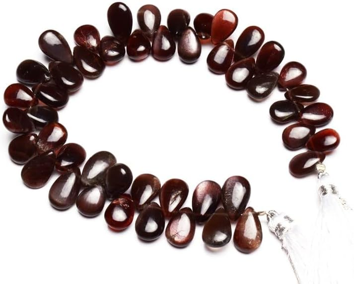 8 inch Strand of Natural Brown Scapolite 10x7-13x8 mm pear Smooth briolette Beads for DIY Jewelry Making. |BRIO_01343