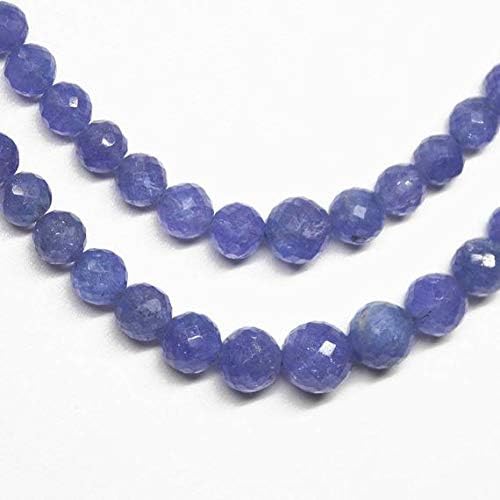 LOVEKUSH LKBEADS Natural Tanzanite Faceted Round Cut Gemstone Craft Loose Beads Strand Necklace 18 Inch Long 5mm 9mm Code-HIGH-25835