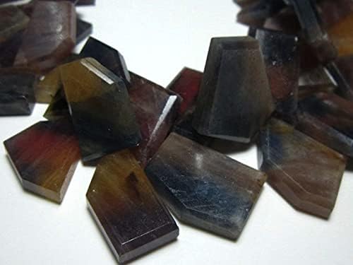 BEADS GEMSTONE 478 carat-Rare Natural Bi Sapphire LARGE Faceted Fancy Slices-7 Inch Long Strand -Stones measure- 10-23mm Code-HIGH-10619