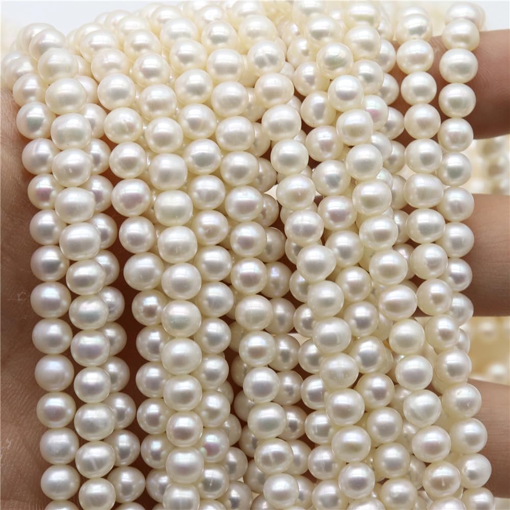 5Mm-6Mm Natural Freshwater Pearls Beads Rice Shaped Circular Flat Shape Irregular Beads for Jewelry Making Shape 2 500 Pieces