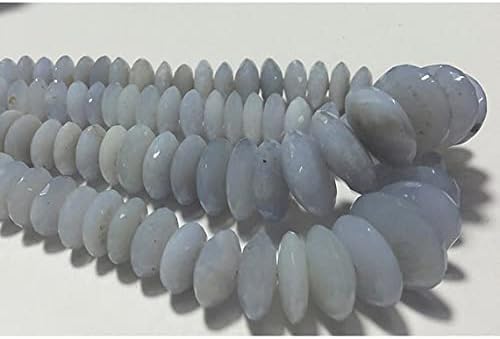 1 Strand Natural Aqua Chalcedony Bead, German Cut Beads, Faceted Rondelles, Disc Beads, Size 12 to 13mm, 7 Inch