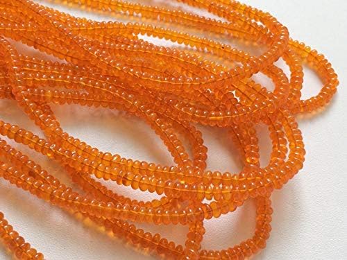 Opal - Orange Opal Beads, Orange Opal Plain Rondelle Beads, Opal Rondelles, Orange Opal Necklace, 4mm, 6 Inch Strand Opal Jewelry
