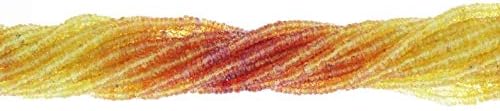 Ombre Orange and Yellow Fire Sapphire 3mm - 4mm Hand Faceted Tires 16