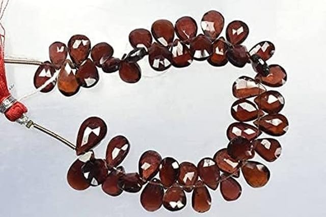 6 Inch 8x13-8x17mm Natural Garnet Faceted Pear Shape Briolette Beads lot of 10 Strands CHIK-STRD-95020