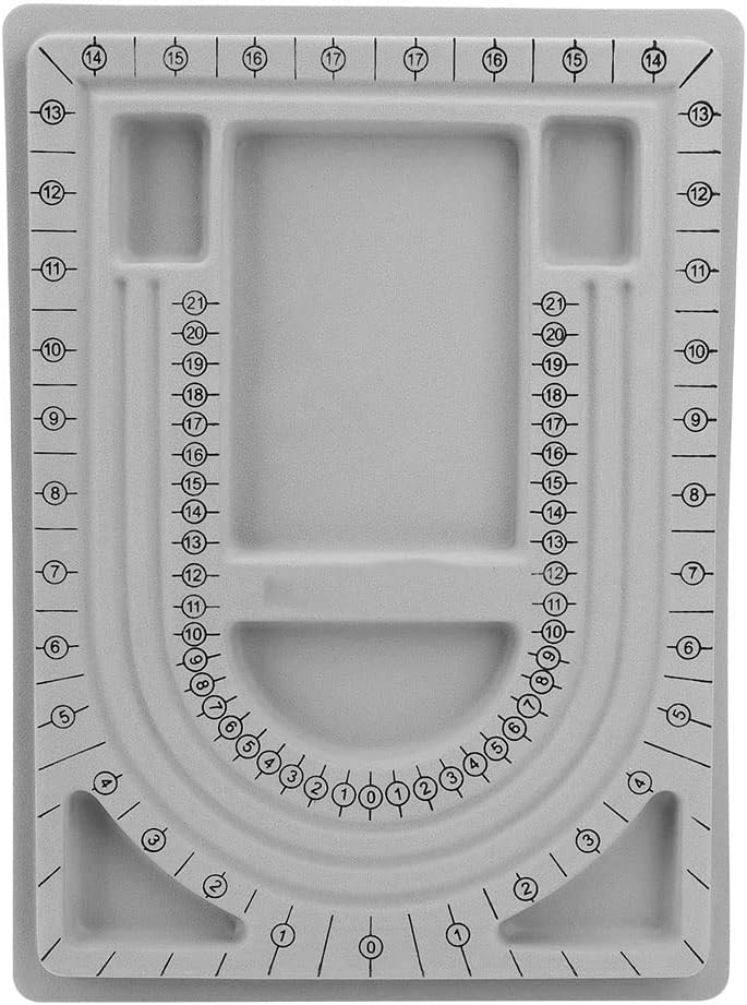 Beading Jewelry Design Board | DIY Necklace & Bracelet Making Tool with 8 Compartment Trays/Scale Markings | Bead Stringing Tray for Experts & Craft Lovers