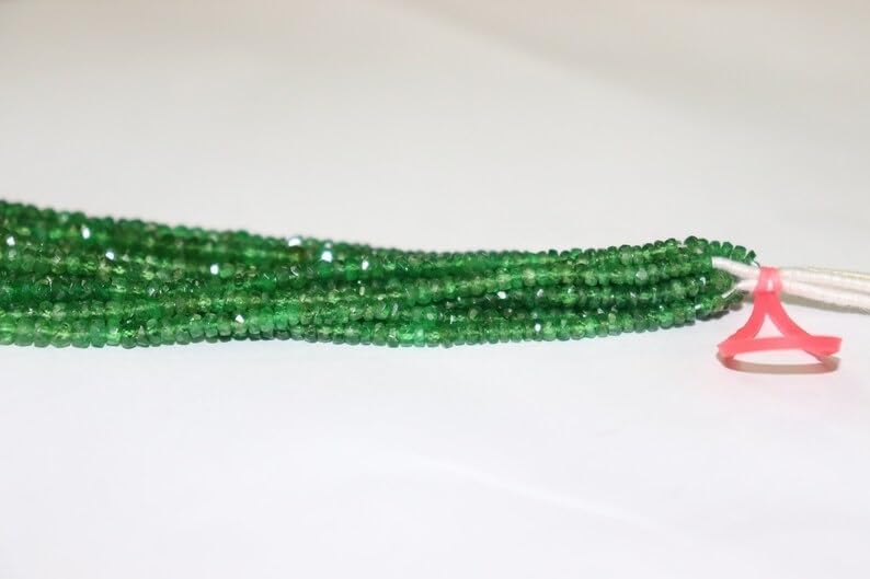 Tsavorite Faceted Rondelle Beads 3-7 mm Tsavorite Rondelle Beads Tsavorite Beads Strand Tsavorite Faceted Beads Tsavorite Beads