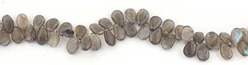 13 inch natural beads strand of 10mmx6mm-11mmx7mm faceted drop labradorite gemstone briolletes beads for DIY jewelry - necklace, bracelet, earring, ring.