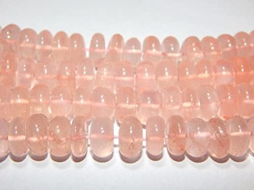 Rose Quartz Smooth Beads Rondell Shape 10x10.5.mm 8.5''Inches