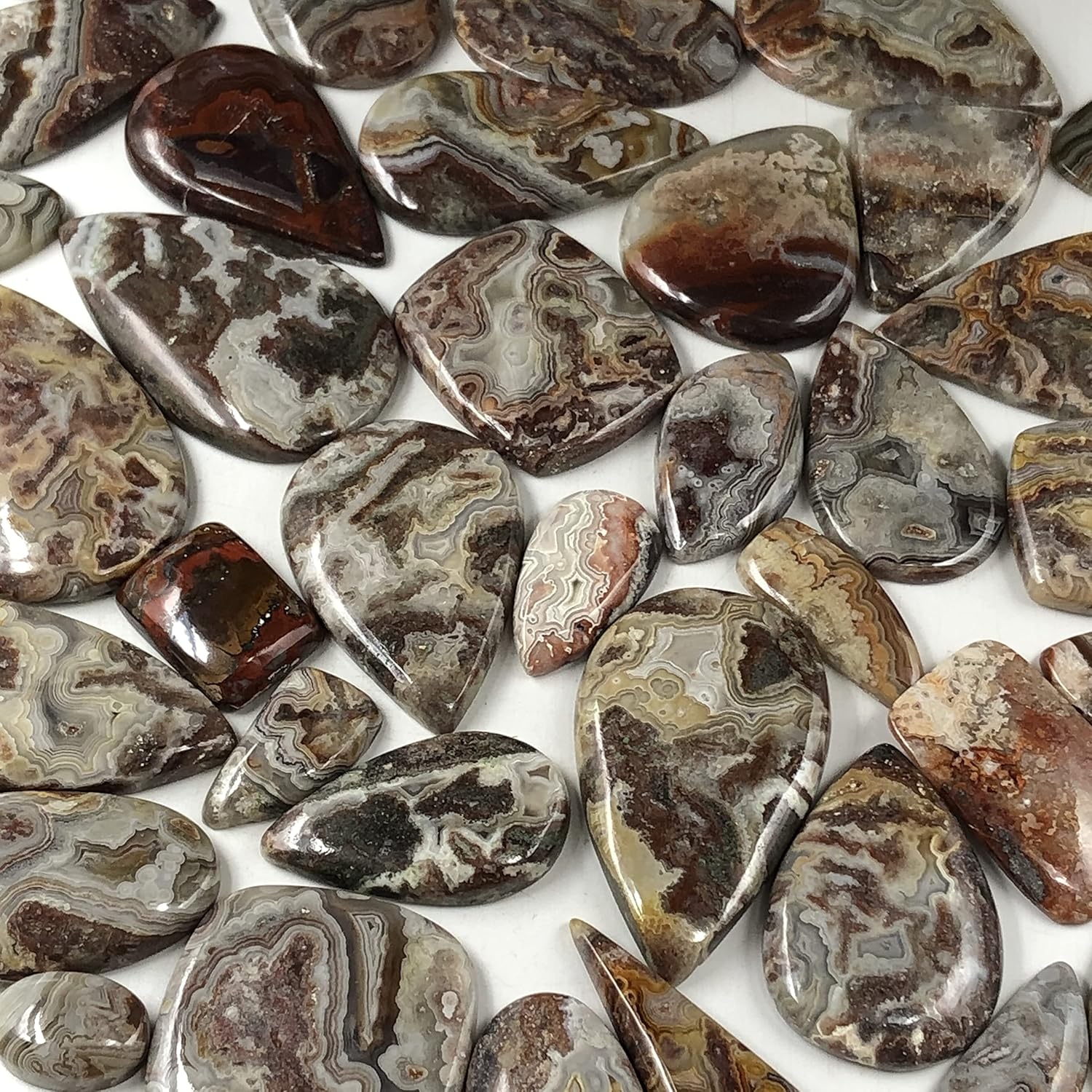 Natural CRAZY LACE AGATE Gemstone Loose Cabochon Lot For Jewelry Making, Loose Gemstone For Ring, Earring & Pendant Necklace, Jewelry Making Cabochons, Healing Gemstones