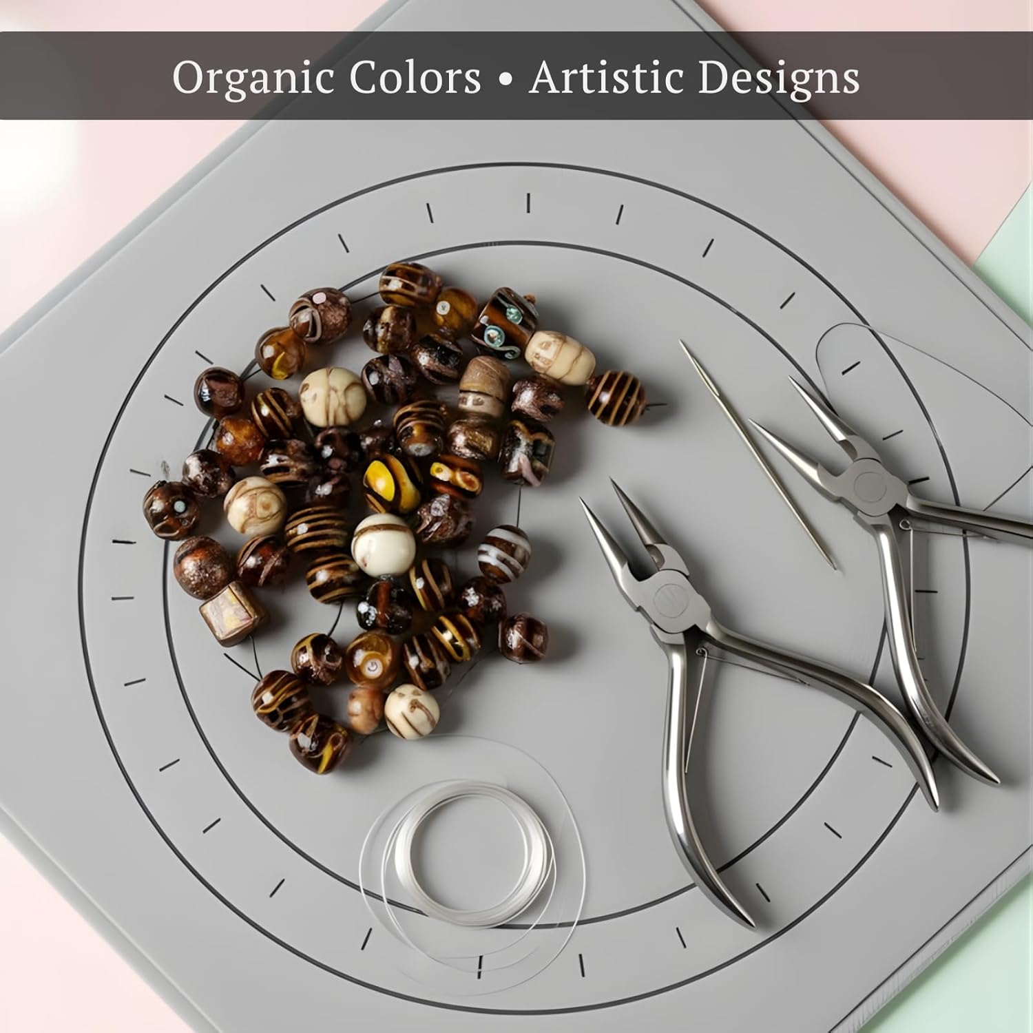 Handcrafted Brown Lampwork Glass Beads | Mixed Shape Artistic Brown Bead Collection | Available in 50 Strands | Handmade Decorative Beads for Jewelry Making & DIY Crafts.