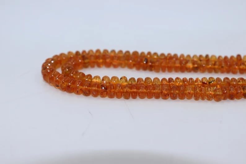 Spessartite Garnet Smooth Rondelle Beads 4-6 mm AAA Mandarin Garnet Beads Orange Garnet Smooth Beads Fanta Garnet Plain Beads