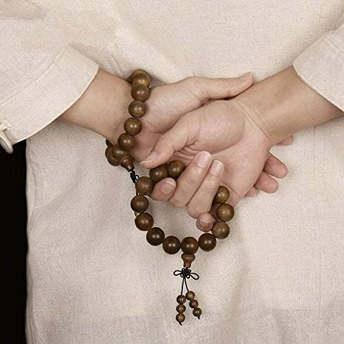 GLW Tarakan Genuine Natural Wild Agarwood Aloewood 15mm Malas Prayer Beads #4936