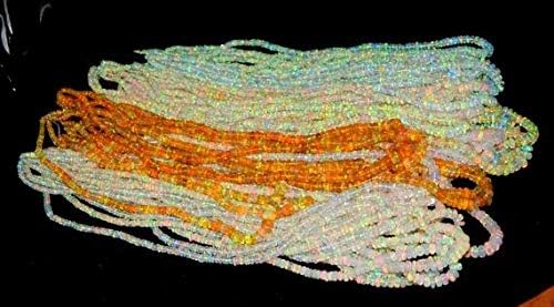 16 Inch 2-6mm Natural Untreated Lustrous Ethiopian Welo Opal Smooth Rondelle Beads Ethiopian Opal Rondelles Free Code-HIGH-46959