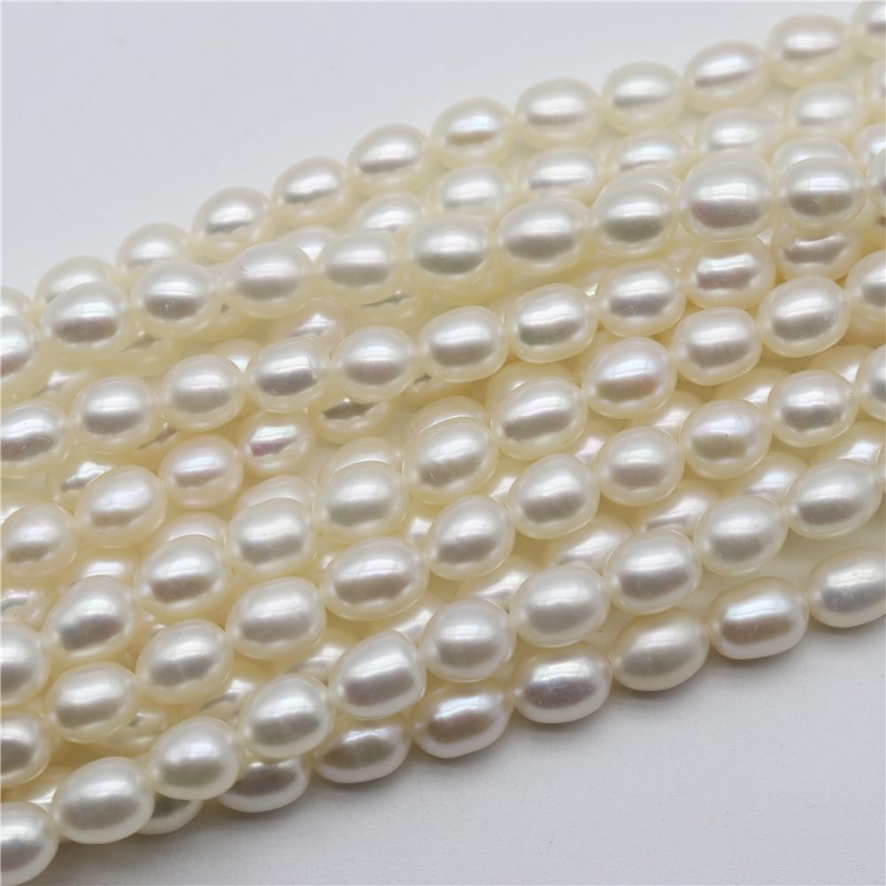 5Mm-6Mm Natural Freshwater Pearls Beads Rice Shaped Circular Flat Shape Irregular Beads for Jewelry Making Shape 2 500 Pieces