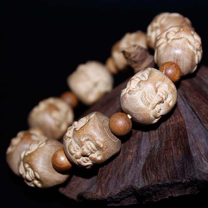 Mascot Wooden Crafts Wood Carving Art Wood Decoration Artwork 东加老山檀香雕刻珠四面佛佛珠手串2.0 1.8 1.5(东加老山檀香四面佛18M)