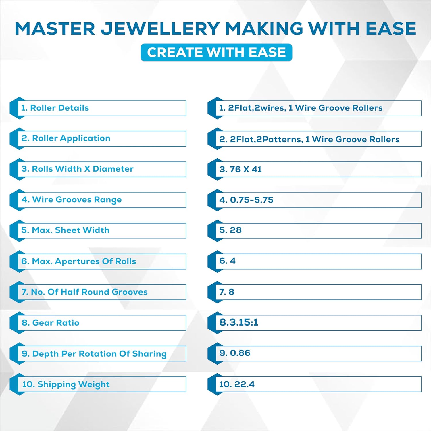 SIMOND STORE Rolling Mill Machine, 3 Inch (76 mm), 5 Rollers Combination Manual Rolling Mill for Jewelry Making, Tabletting Jewelry Tool for Metal Sheet and Wire