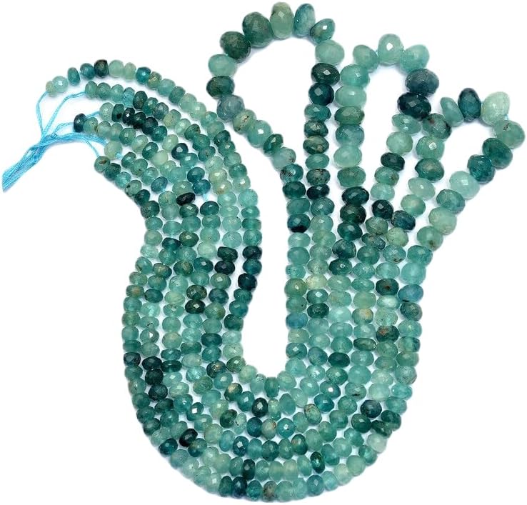 13 inch Strand of Natural gem Grandidierite, 4-8mm rondelle Faceted Beads for DIY Jewelry Making. | Beads_03912