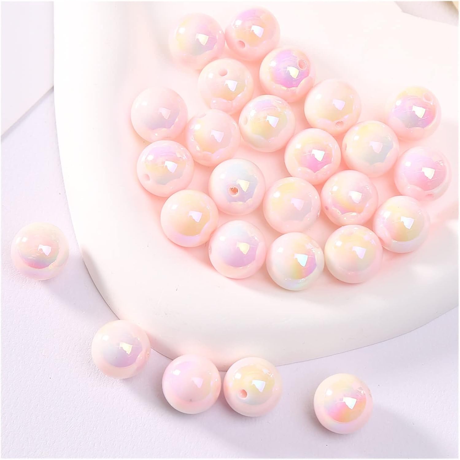 16mm Acrylic Two-Color UV Dazzling Beads DIY Jewelry Accessories car Hanging Beads Bracelet Necklace Loose Beads Material(Black) (D One Size)