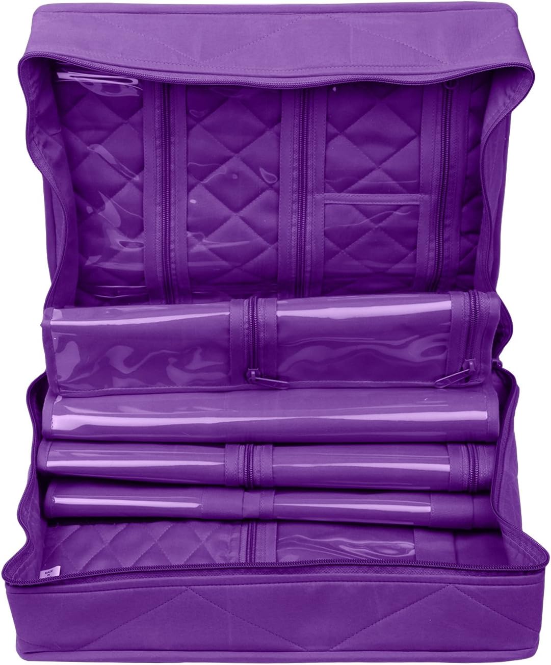 Yazzii Quilter’s Project Bag with 19 Pockets – Sewing Accessories Organizer - Sewing Supplies Organizer Tote for Quilting, Embroidery, and Sewing Purple