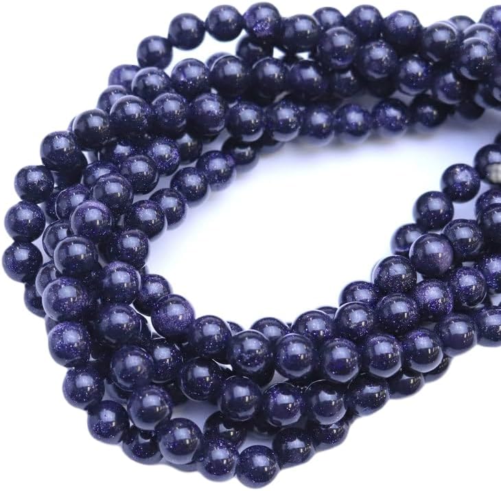 13 inch Strand of Natural gem Navy Goldstone, 6mm Round Smooth Beads for DIY Jewelry Making. | Beads_05797