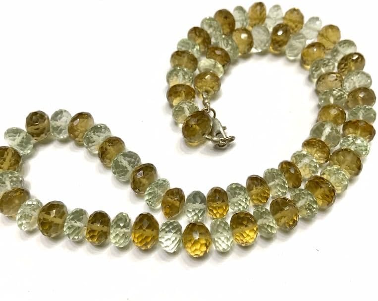 Natural Bear Quartz rondelle Faceted Beads 9x10 18 inch Long String Jewelry Making Gemstone Beads for Necklace Bracelet