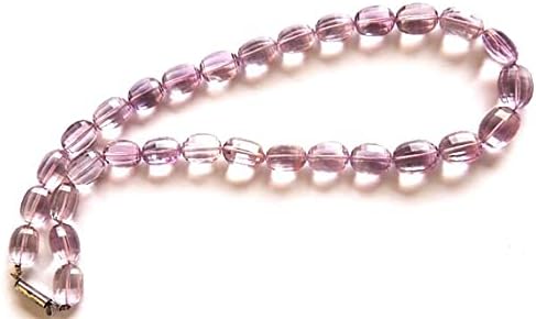 Pink Amethyst Oval Faceted Ready to Wear Necklace 16
