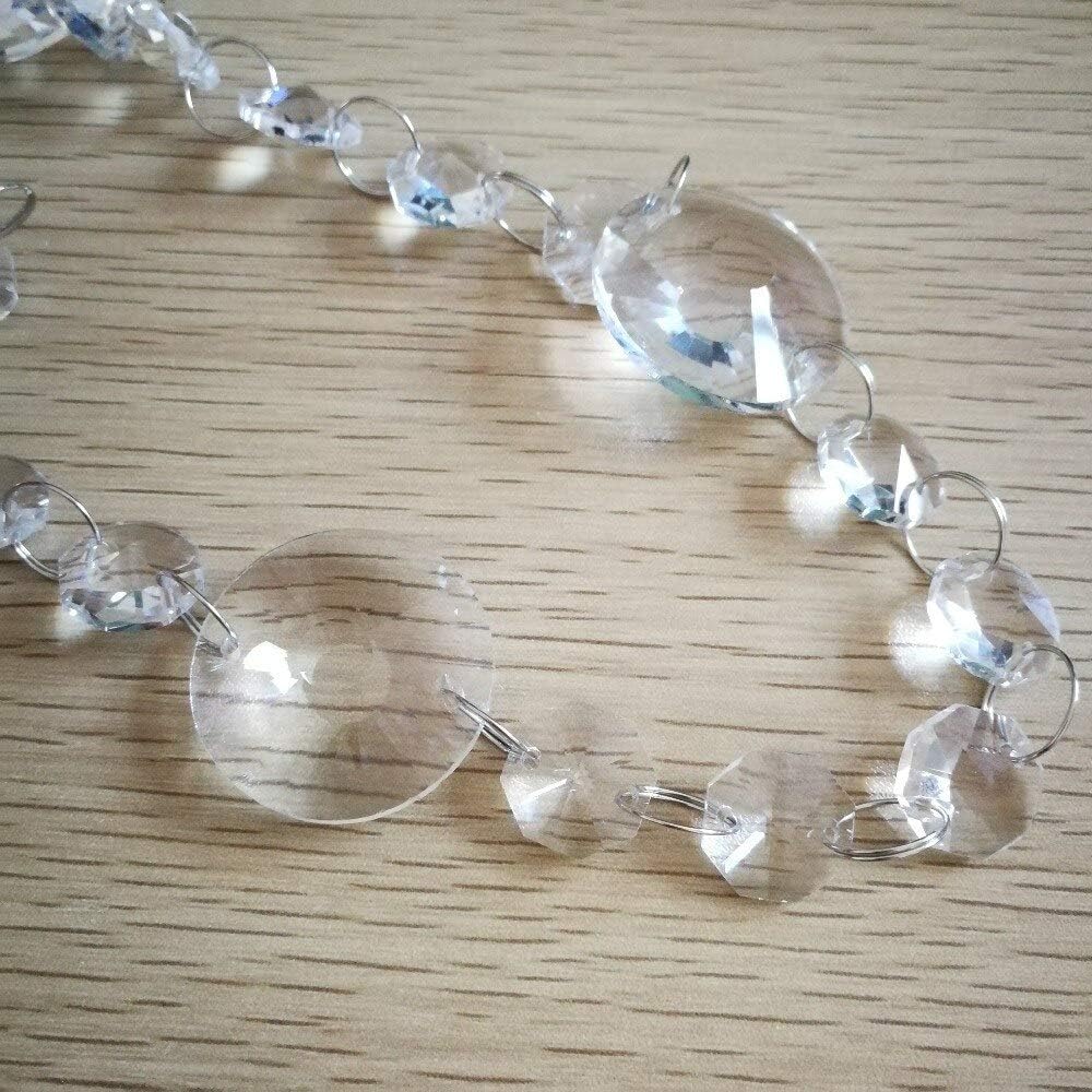 Chandelier Crytal s clear 20meters 14mm octagon beads30mm crystal sunflower beads pendants for wedding home lamp curtain chains decor