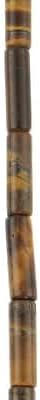 12 Pack: Yellow Tiger's Eye Tube Beads by Bead Landing™