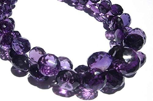 13 inch natural beads strand of 7-10mm faceted onion purple amethyst gemstone briolletes beads for DIY jewelry - necklace, bracelet, earring, ring.